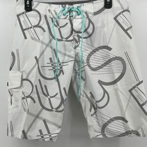 Rusty Board Shorts, Mens, Size 7, White, Summer Glow Graphic Print R28406006